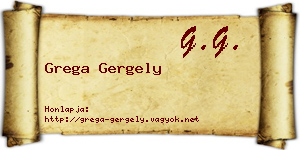 Grega Gergely névjegykártya